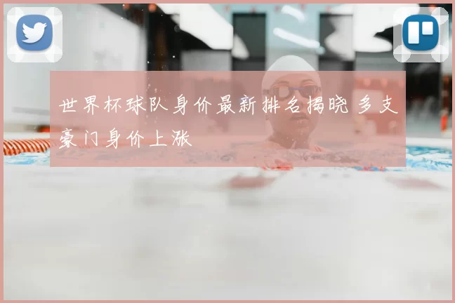 世界杯球队身价最新排名揭晓 多支豪门身价上涨